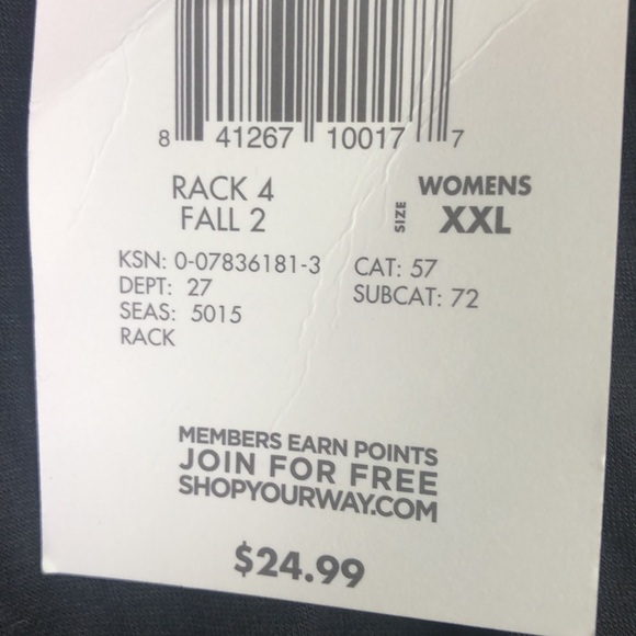Jaclyn Smith, woman black tunic with full leather shoulders, XXL, NWT, new - Picture 4 of 6